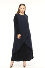 SR Sandy Chiffon&Beaded Dress Navy Blue