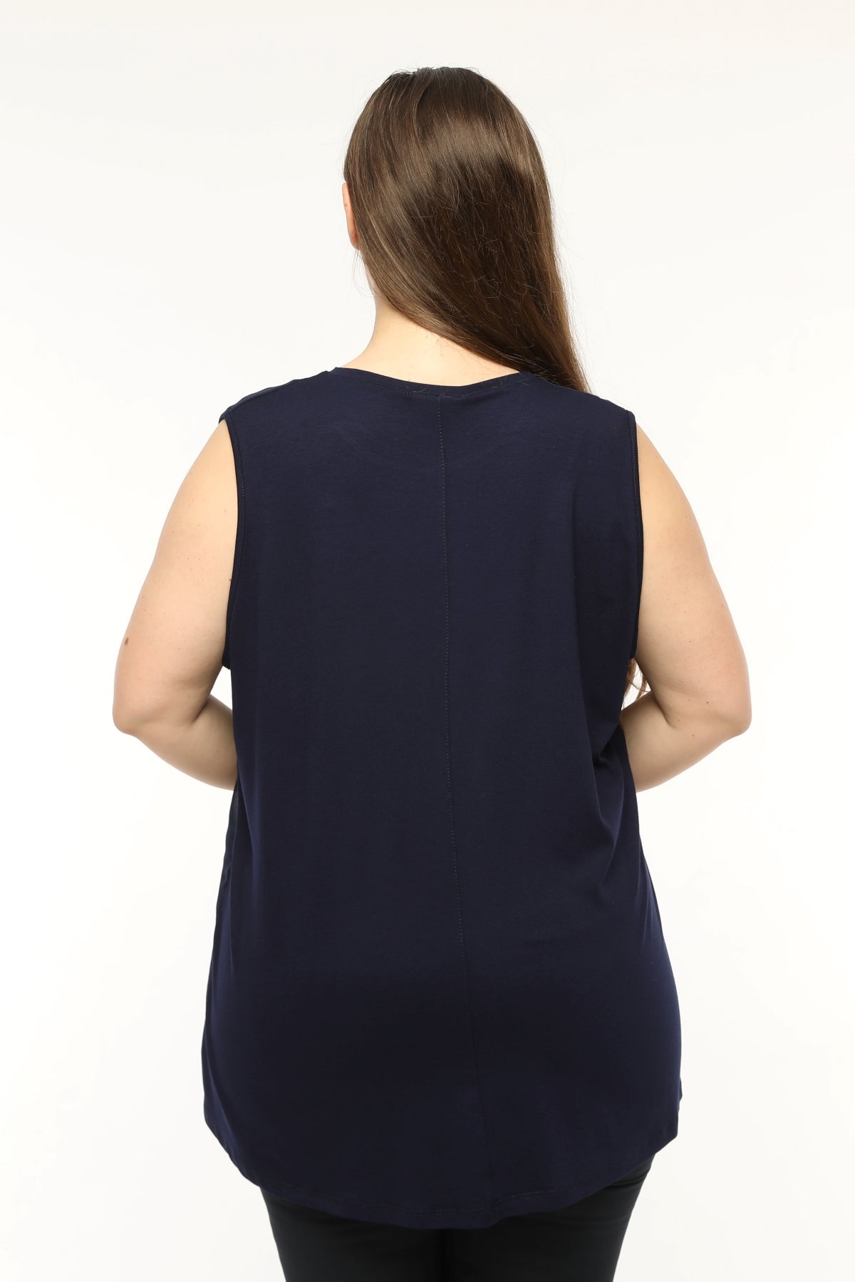 SR Chiffon Sleeveless Inner Tunic Navy Blue