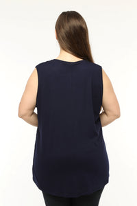 SR Chiffon Sleeveless Inner Tunic Navy Blue