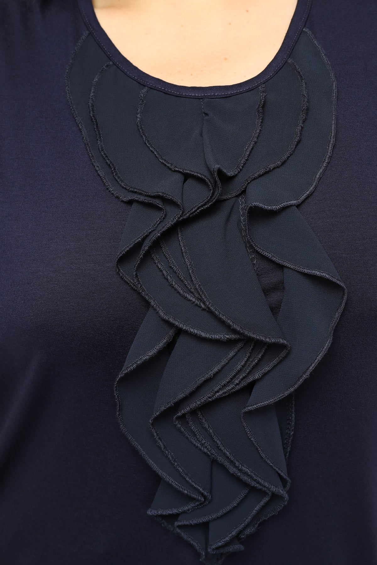 SR Chiffon&Frilled Dtld Inner Tunic Navy Blue
