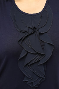 SR Chiffon&Frilled Dtld Inner Tunic Navy Blue