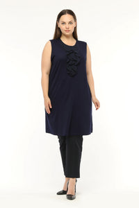 SR Chiffon&Frilled Dtld Inner Tunic Navy Blue