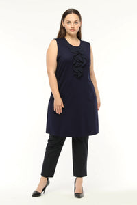 SR Chiffon&Frilled Dtld Inner Tunic Navy Blue
