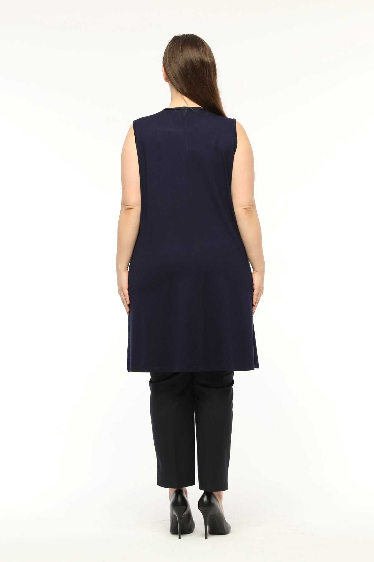 SR Chiffon&Frilled Dtld Inner Tunic Navy Blue