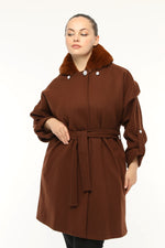 ERC Fux Fur Coat Brown