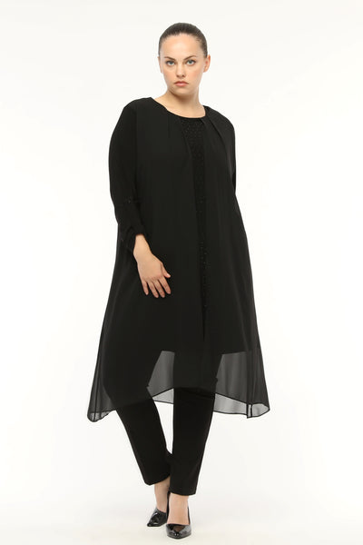 SR Chiffon Dtld Tunic Black – Moda Natty