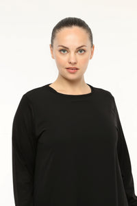 SR Chiffon Front Inner Tunic  Black