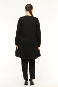 SR Chiffon Front Inner Tunic  Black
