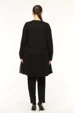 SR Chiffon Front Inner Tunic Black