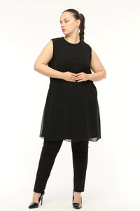 SR Chiffon Sleeveless Inner Tunic Black