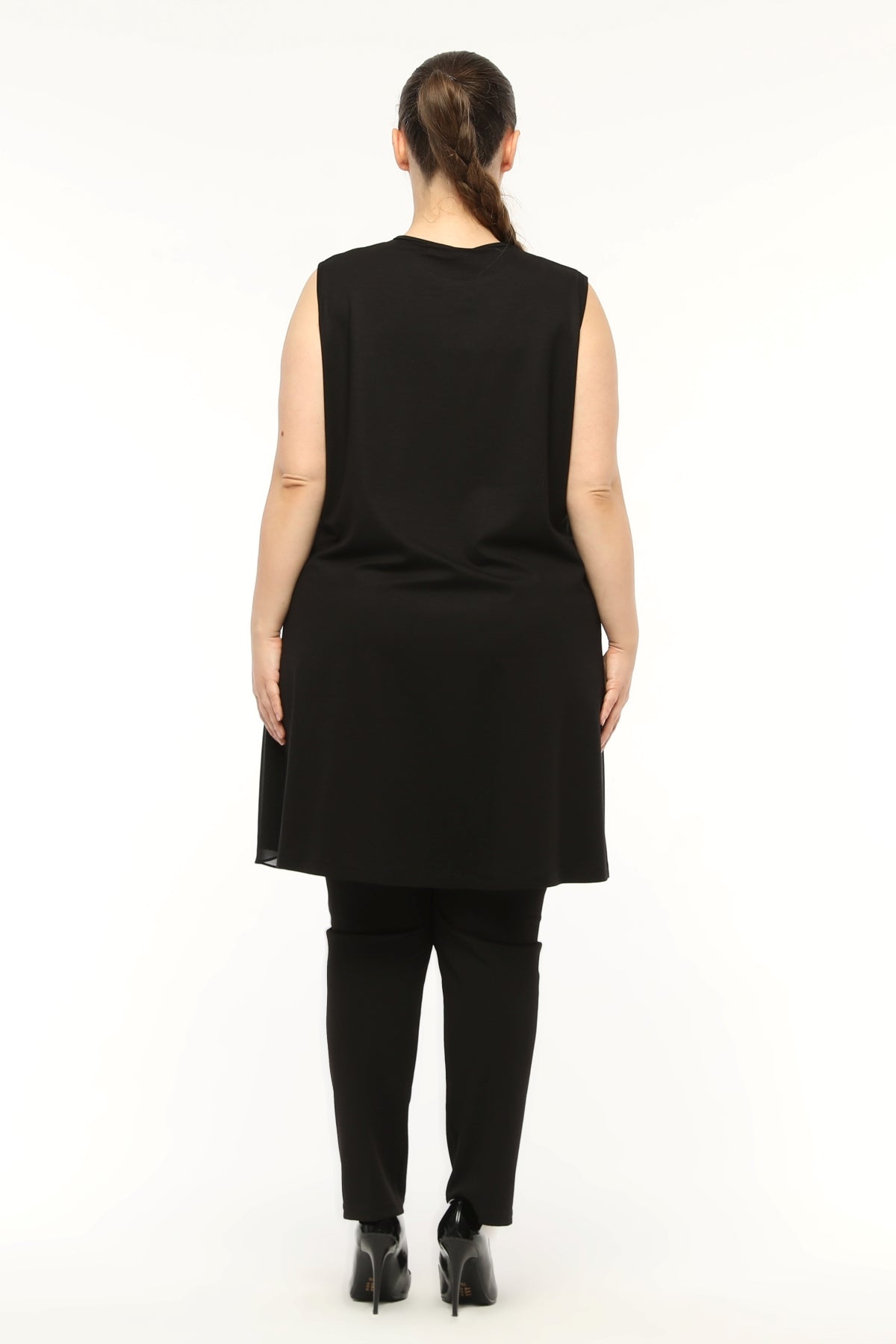 SR Chiffon Sleeveless Inner Tunic Black