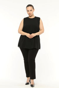 SR Chiffon Sleeveless Inner Tunic  Black