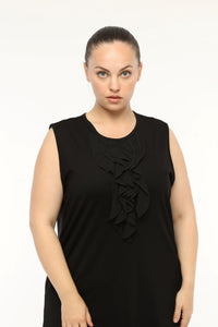 SR Chiffon&Frilled Dtld Inner Tunic  Black