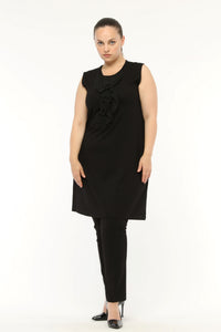 SR Chiffon&Frilled Dtld Inner Tunic  Black