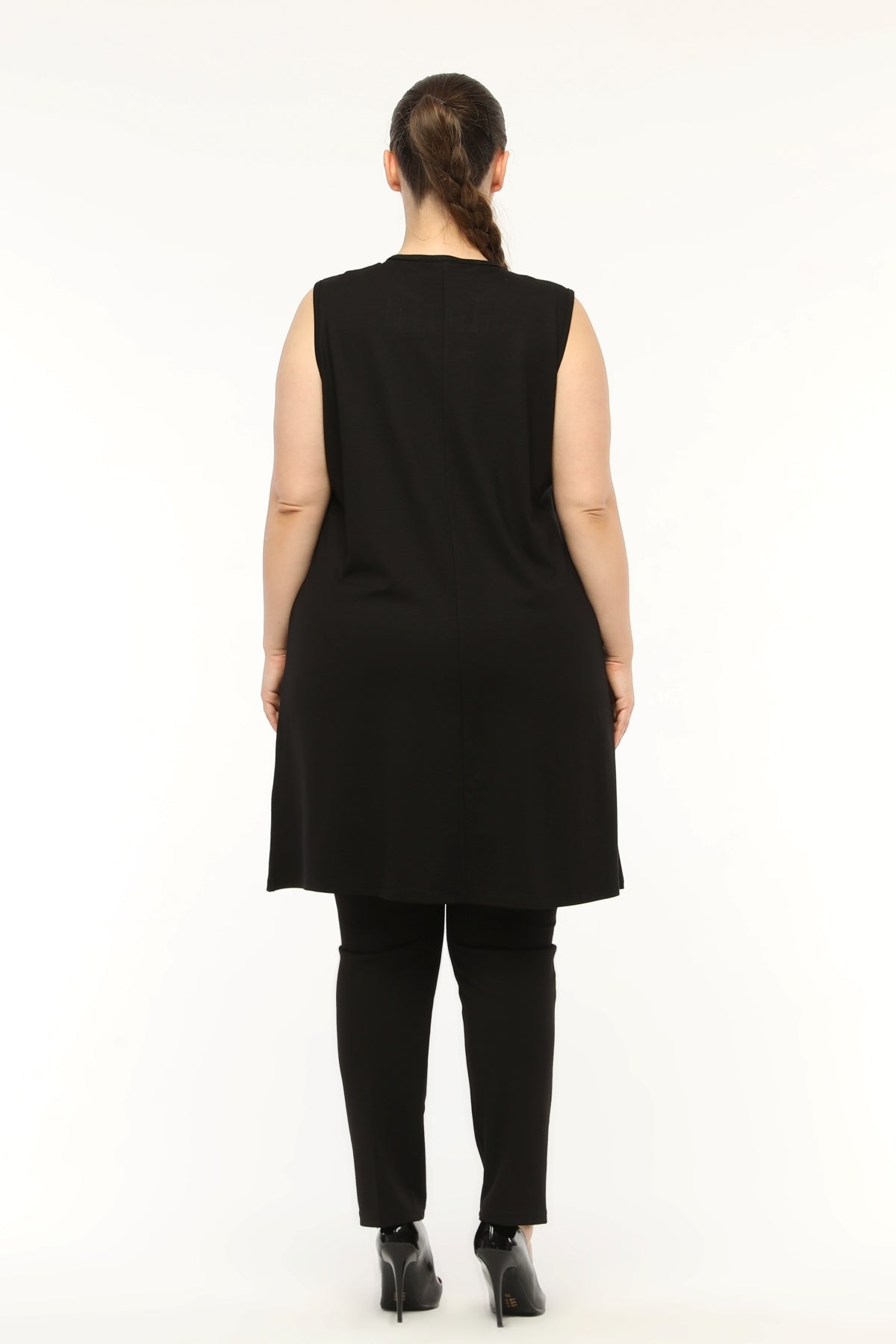SR Chiffon&Frilled Dtld Inner Tunic  Black