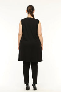 SR Chiffon&Frilled Dtld Inner Tunic  Black
