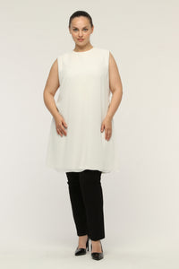 SR Chiffon Sleeveless Inner Tunic Ecru