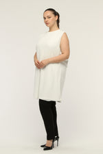 SR Chiffon Sleeveless Tunic Ecru