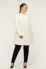 SR Chiffon Front Inner Tunic Ecru