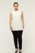 SR Chiffon Sleeveless Tunic Ecru