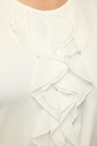 SR Chiffon&Frilled Dtld Inner Tunic  Ecru