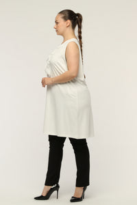 SR Chiffon&Frilled Dtld Inner Tunic  Ecru
