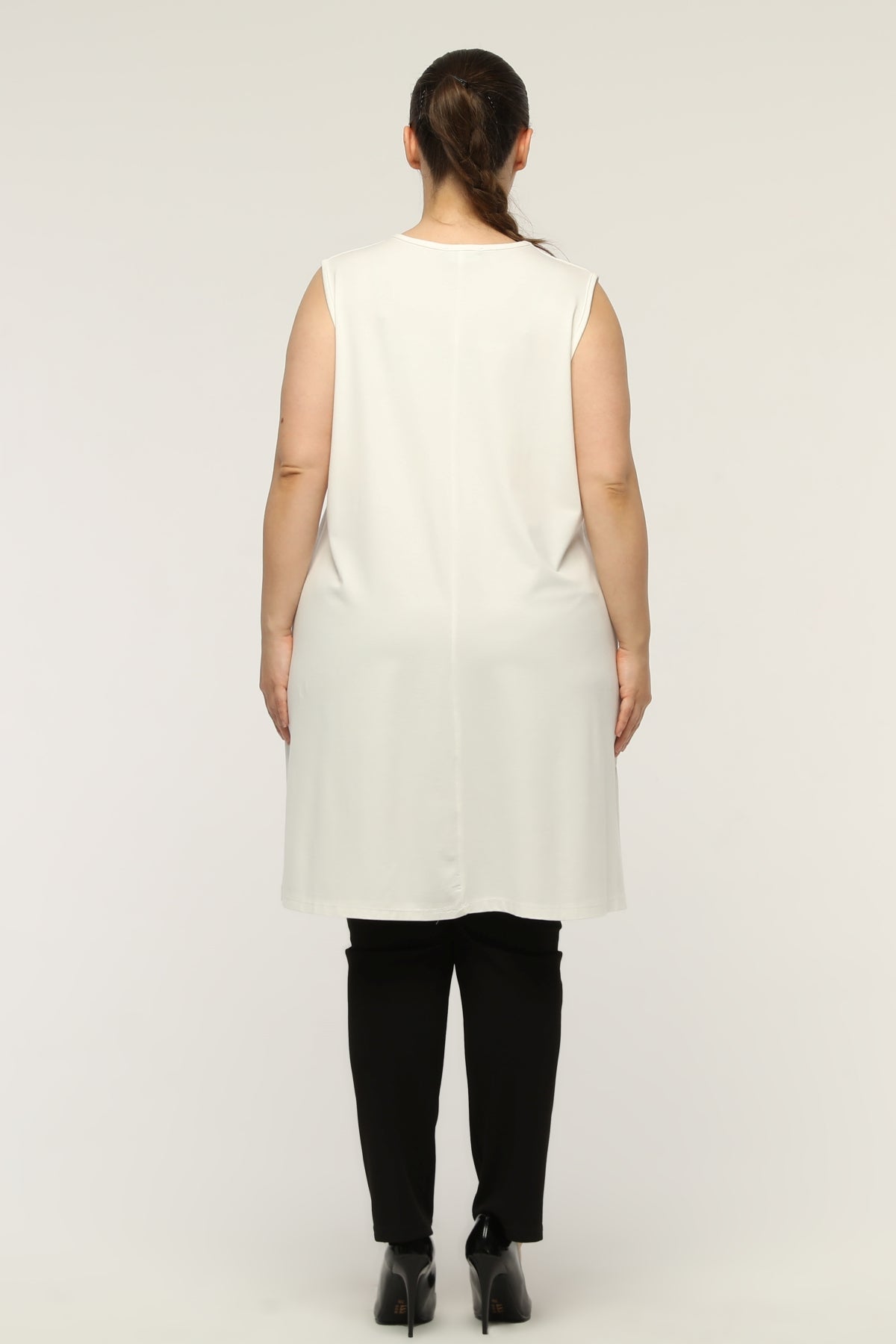 SR Chiffon&Frilled Dtld Inner Tunic  Ecru