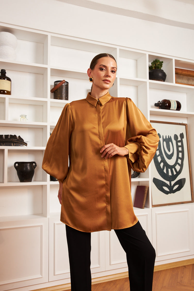 SC Saten Miranda Blouse Camel