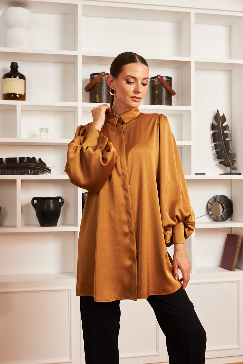 SC Saten Miranda Blouse Camel