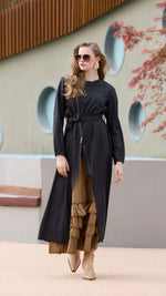 MissWhence 38812 2 Pc Dress Set Black&Camel