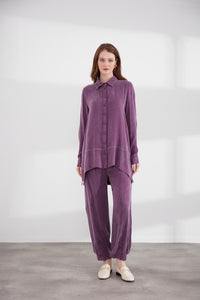ALMARWAH  Qupra Silk Shirt Ivy