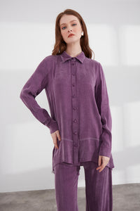 ALMARWAH  Qupra Silk Shirt Ivy