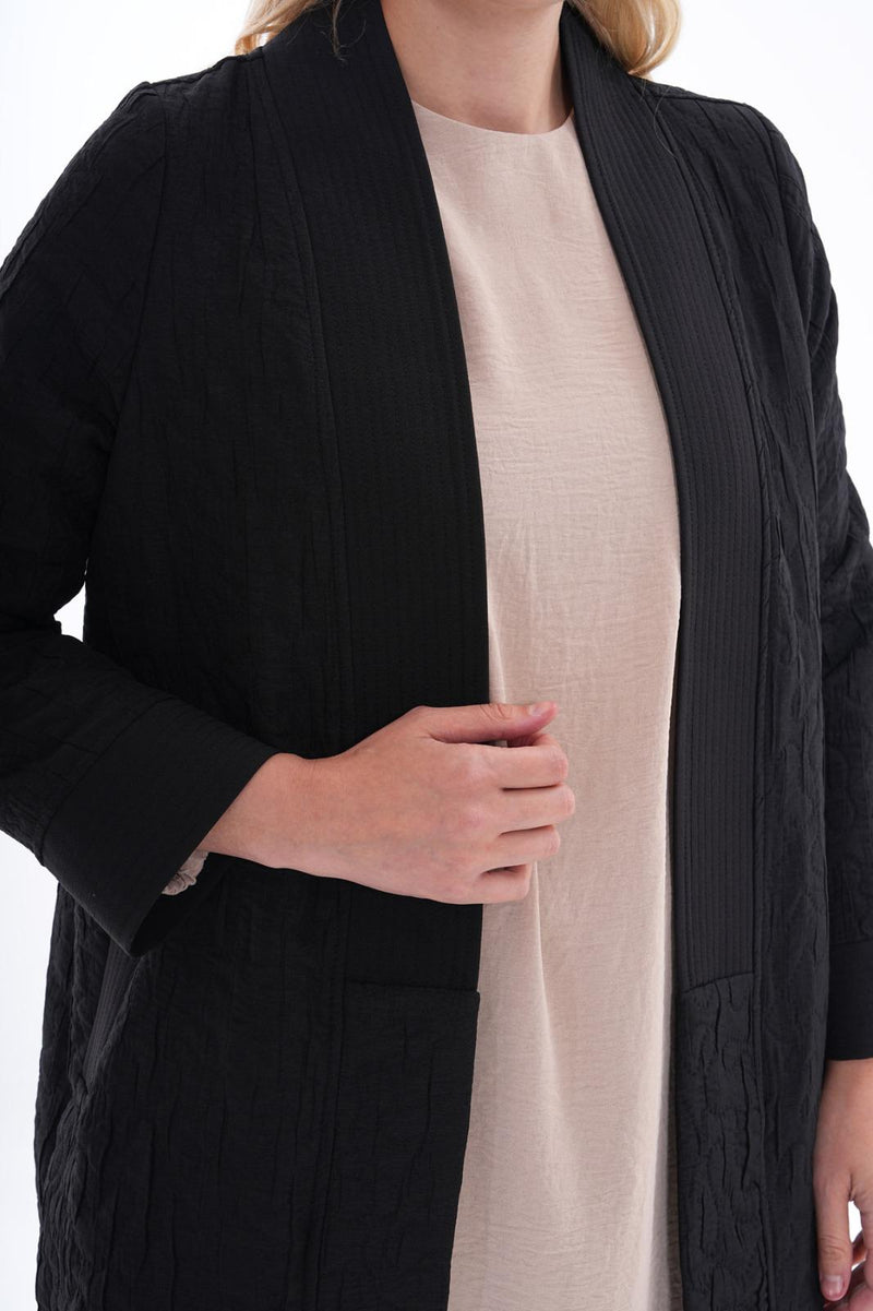 DL Quilted Cardigan Black