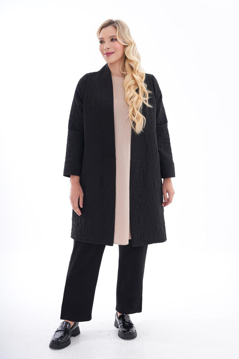 DL Quilted Cardigan Black