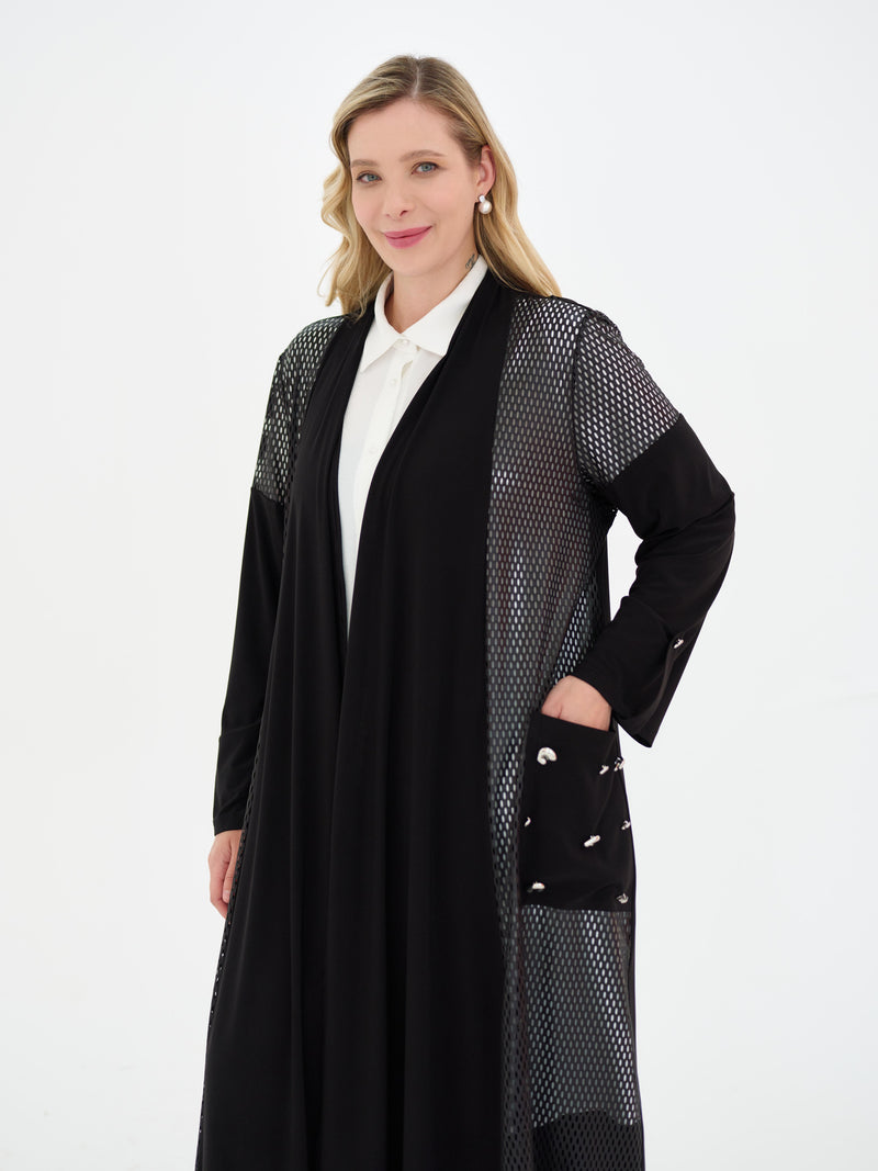 DL Filet Sandy Cardigan Black