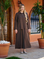 DL Cape And Dress Set Brown