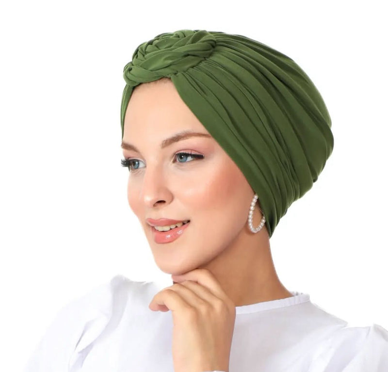 QF 1816 Handmade Turban Grass Green