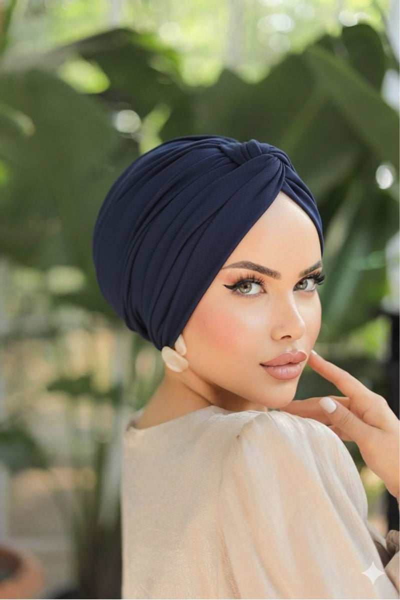 QF 1800 Handmade Turban  Navy Blue