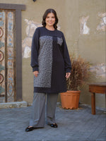 DL Leopard Dtld Tunic Anthracite