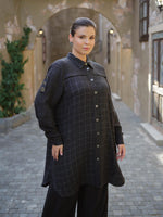 DL Chequered Viscose Shirt Anthracite
