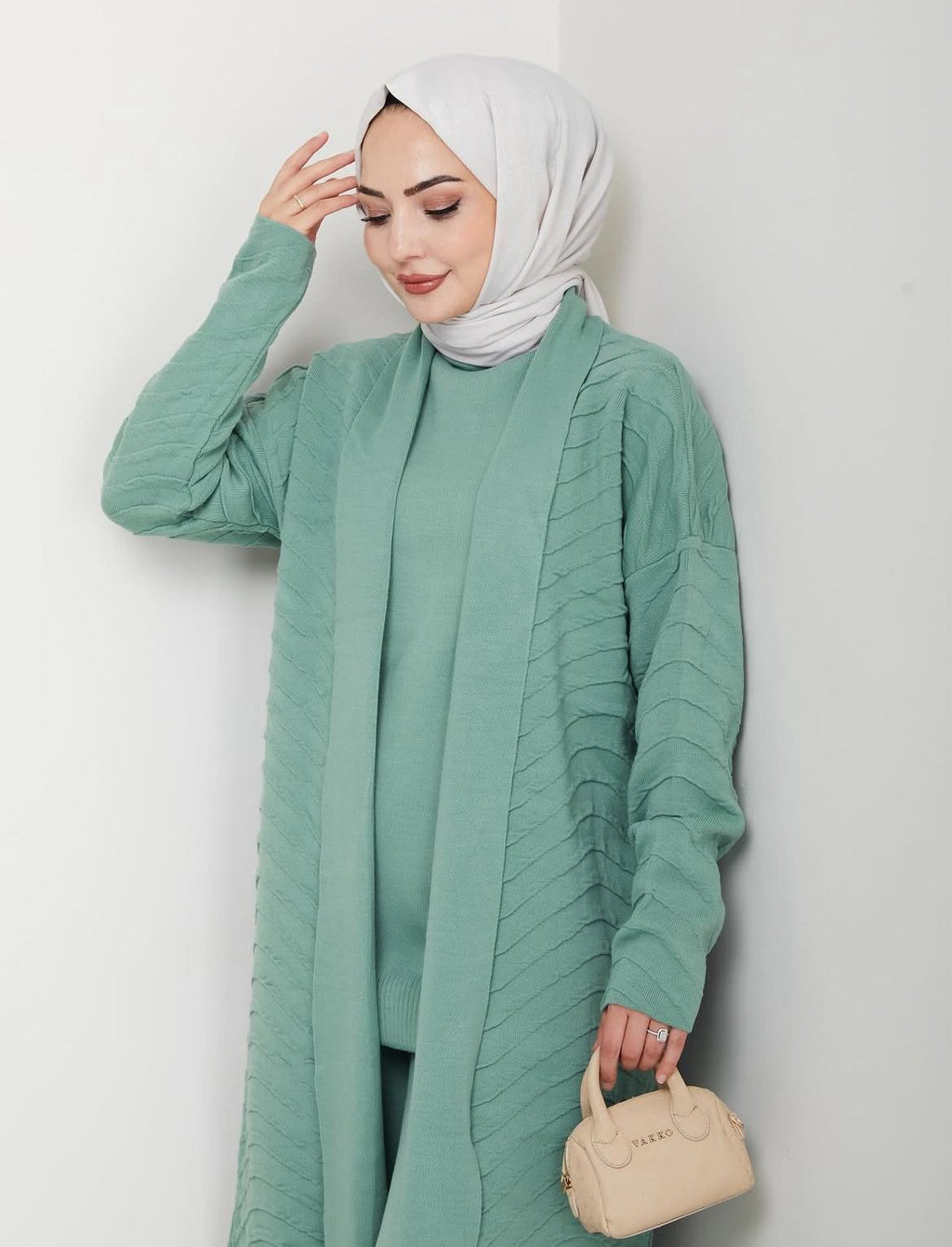ZYF Algin 3 Pc Winter Set Turquoise