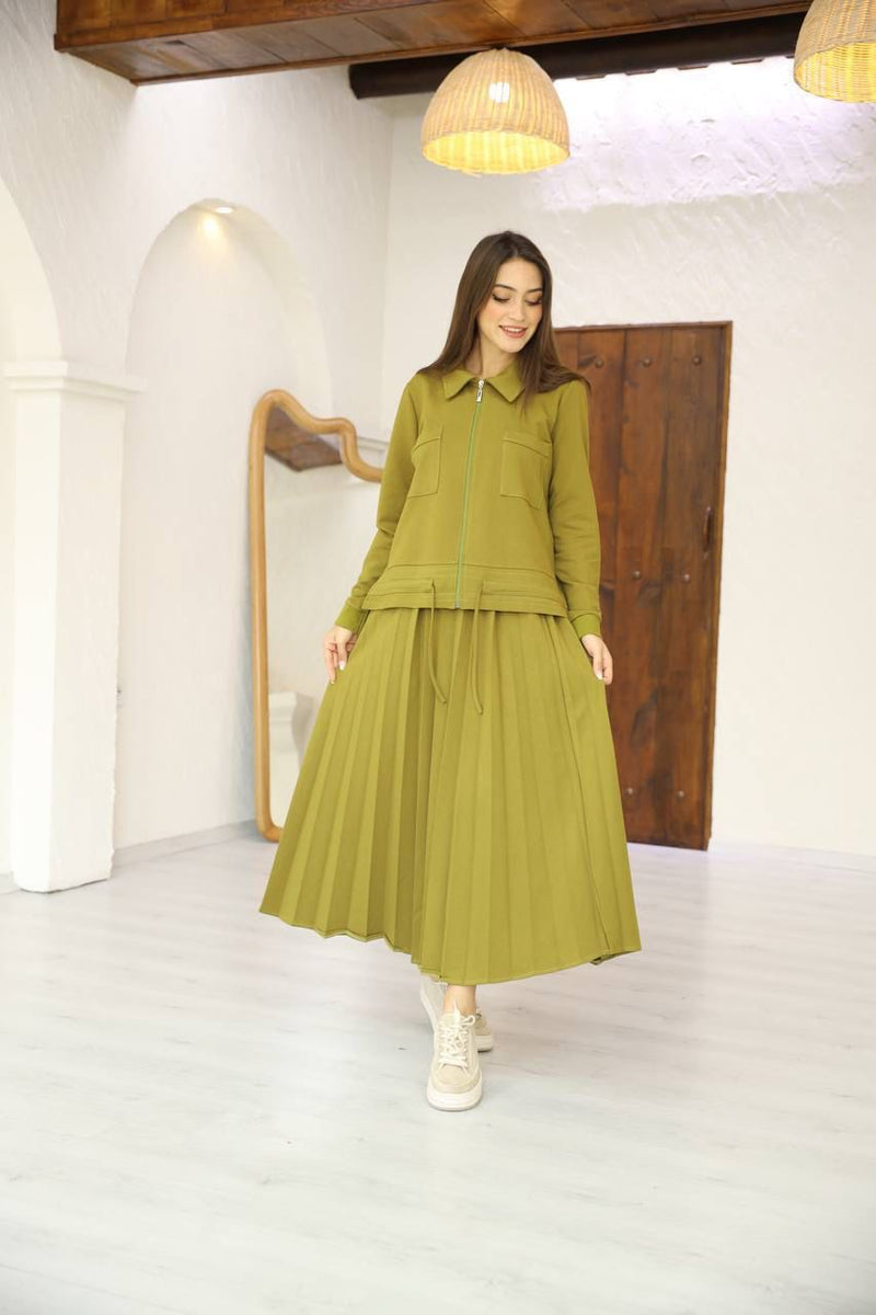 CML 2 Piece Skirt Set Oil Green