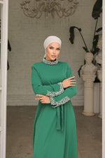 A&M Pearl Detailed Dress Emerald