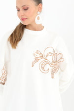 PN Embroidery Sweatshirt Ecru