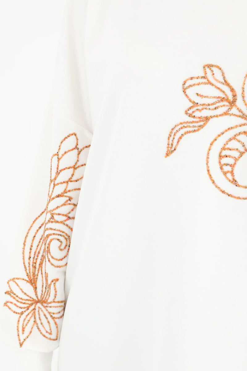 PN Embroidery Sweatshirt Ecru