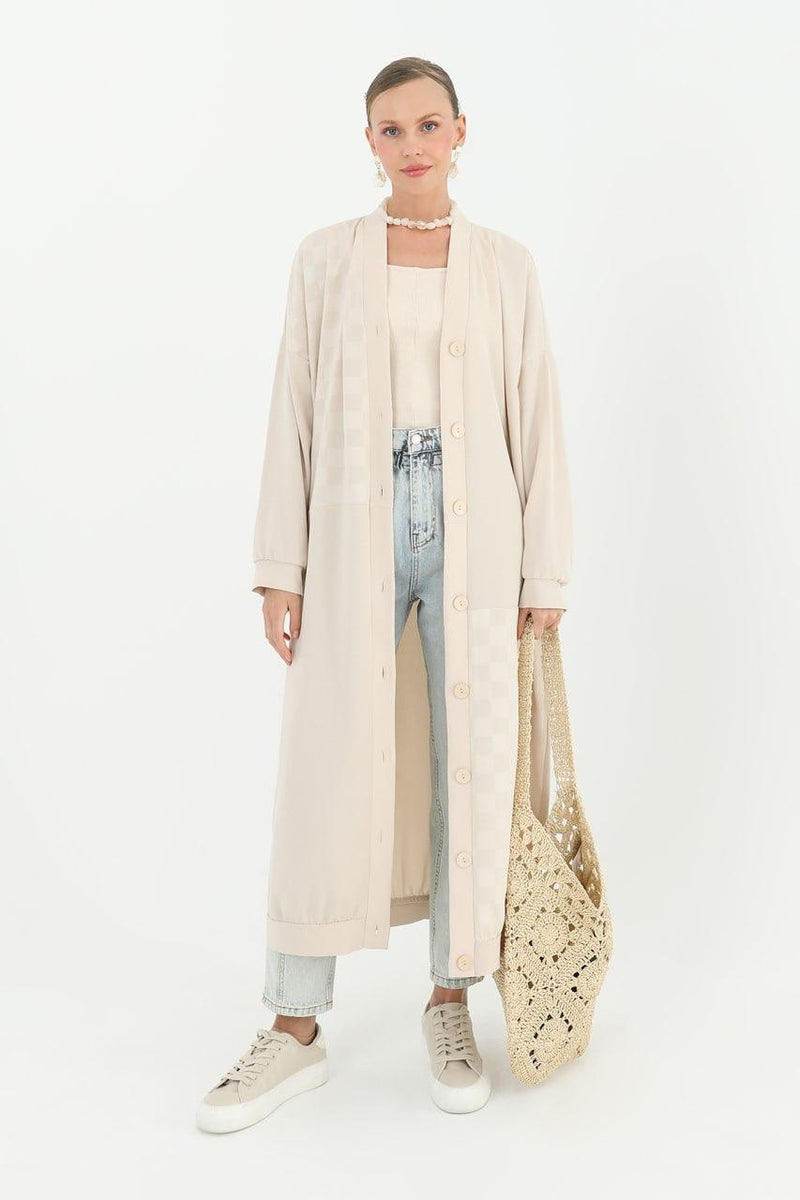 PN Button Down Cardigan Beige