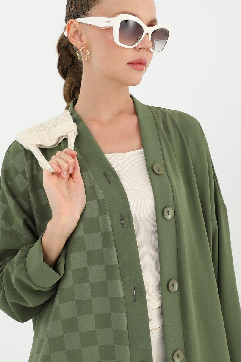 PN Button Down Cardigan Khaki