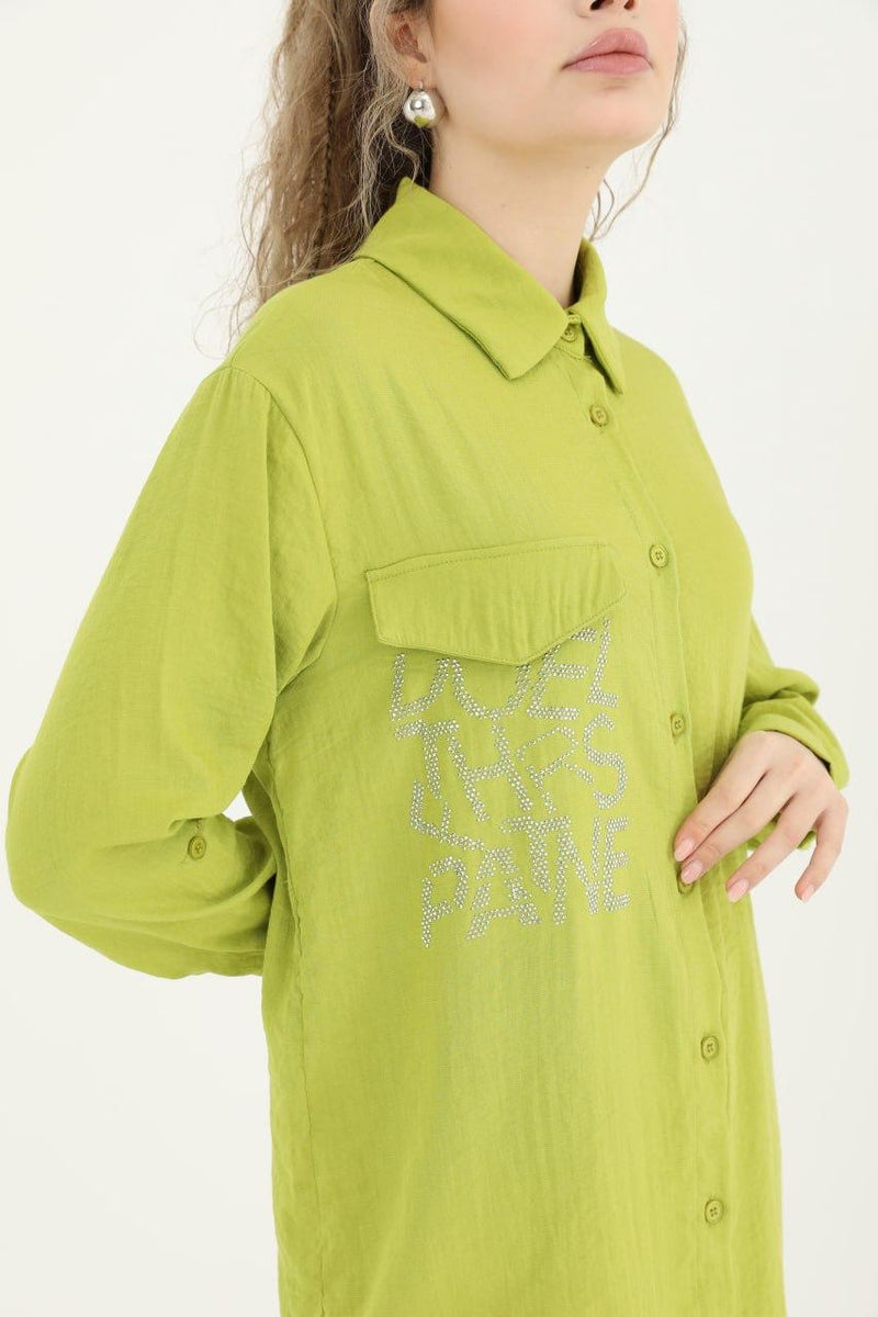 PN Pocket Beaded Tunic Olive