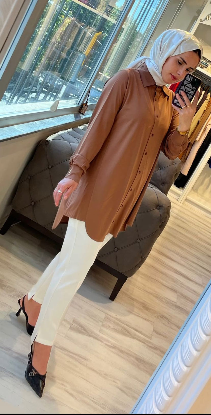 Invee 6926 Rayon Tunic Brown