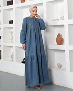KFTN Mix Color Denim Dress Blue